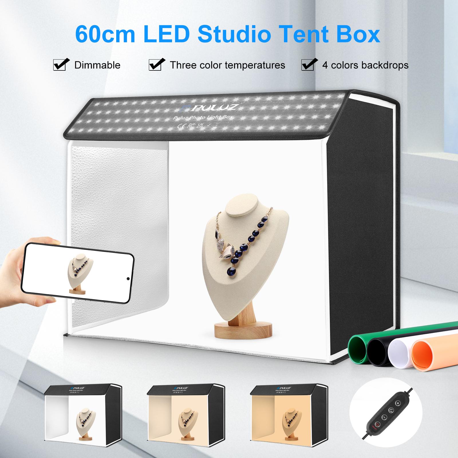 Photography Lighting Kit With Backdrop - PULUZ 60x40 cm Fotostudio Lichtbak Draagbare