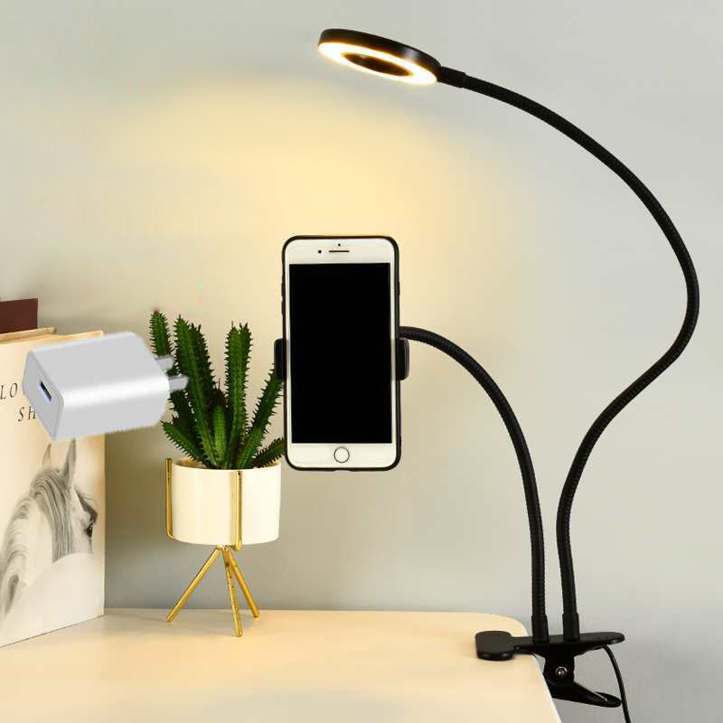 Photography Lighting Products - Universele flexibele mobiele telefoonhouder met selfie-ringlicht