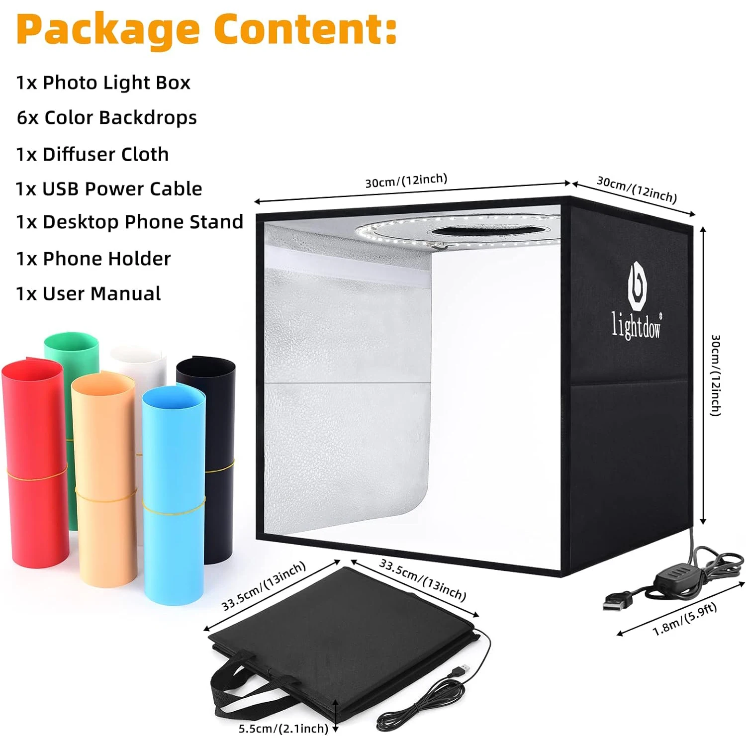 Photography Lighting Kit With Backdrop - Lightdow Fotostudio Light Box Kit 12