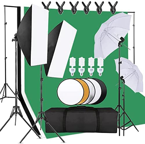 Photography Lighting Kit With Backdrop - Kosteneffectieve fotostudio-uitrustingsset inclusief achtergrondstandaard, reflector, fotografierverlichtingsset