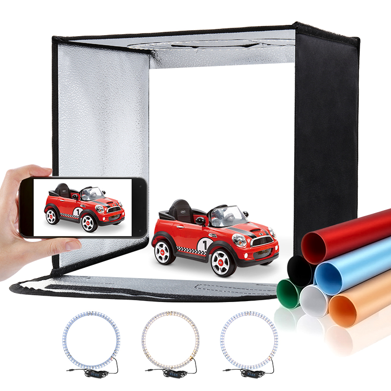 Photography Lighting Kit With Backdrop - 11,8 x 11,8 inch opvouwbare fotostudio-lichtbak
