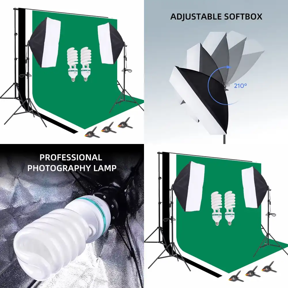 Photography Lighting Kit With Backdrop - Fotostudio-apparatuur 2,6*3m achtergrondstandaard fotografie achtergrondset softbox
