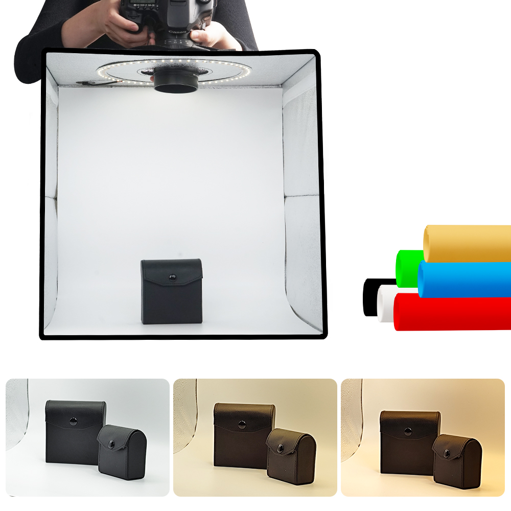 Photography Lighting Kit With Backdrop - Lightdow Dimbare Fotodoos LED Licht Kamer