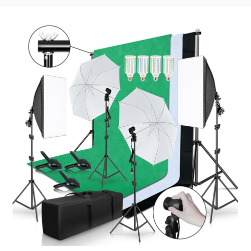 Photography Lighting Kit With Backdrop - Gouden Verkoper Volledige Set Fotografie Kit