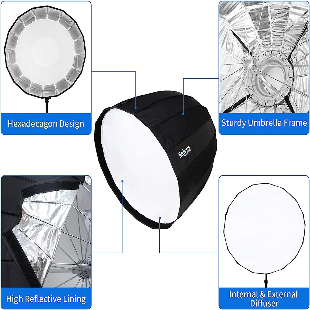 Selens 120Cm Zestien Hoorns Di - Parabolic Umbrella Deep recensie en prijs