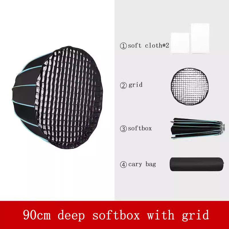 90cm Softbox met Grid, 16-ribb - Parabolic Umbrella Deep recensie en prijs